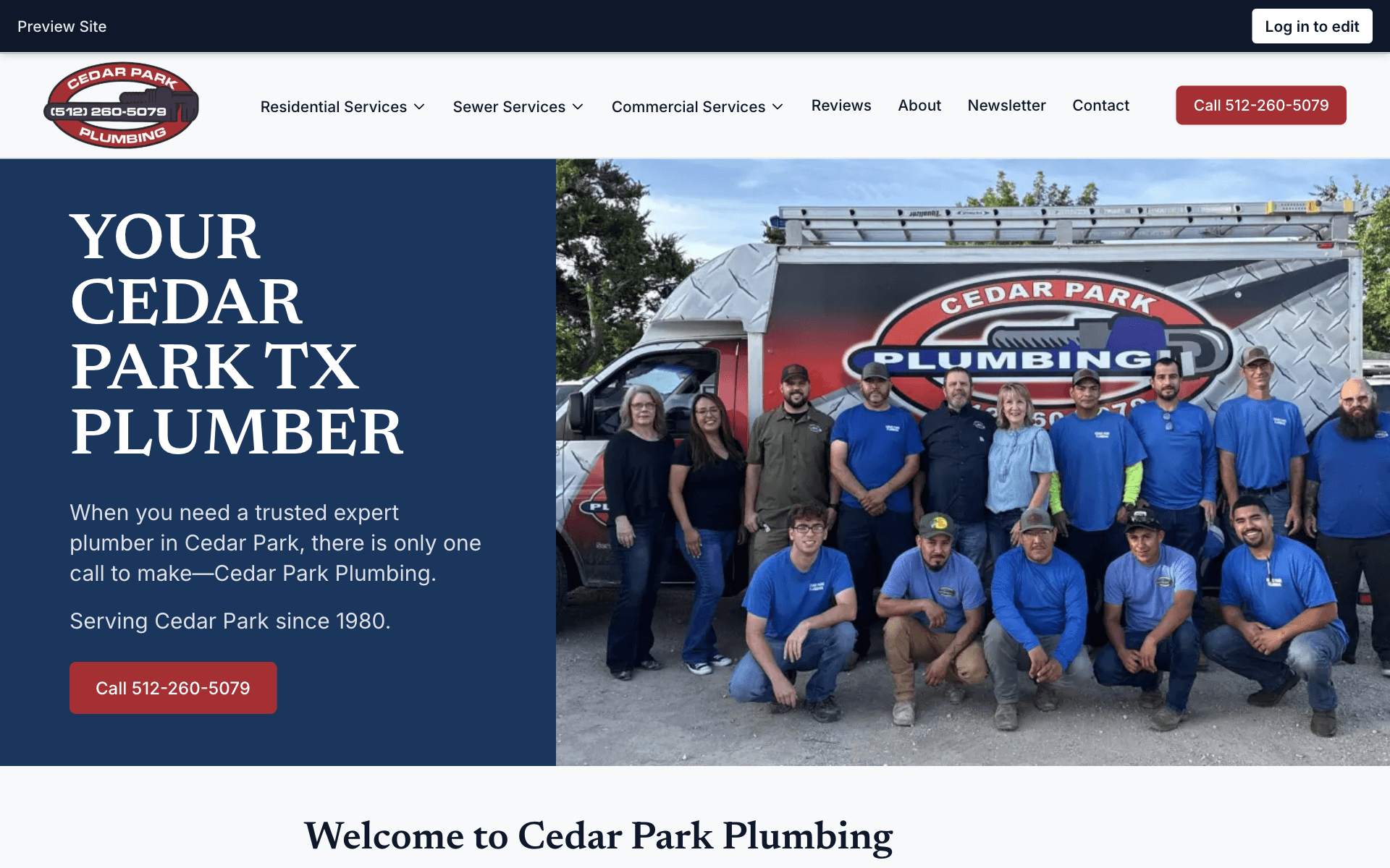 Cedar Park Plumbing website